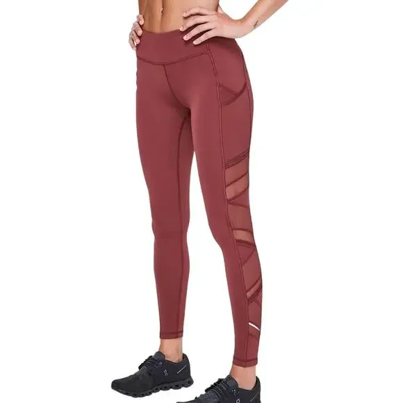Lululemon Speed Up Leggings Mesh Panels Full Length Mid Rise 28" Savannah Brown - Picture 1 of 14